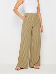 Long Tall Sally Natural Stripe Wide Leg Trousers - Image 2 of 5