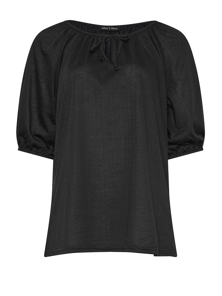 Long Tall Sally Black Keyhole Tie Top - Image 5 of 5