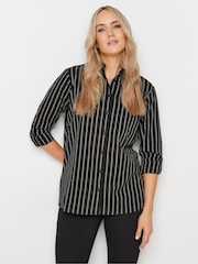 Long Tall Sally Black Stripe Long Sleeve 100% Cotton Shirt - Image 1 of 5