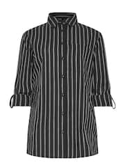 Long Tall Sally Black Stripe Long Sleeve 100% Cotton Shirt - Image 5 of 5