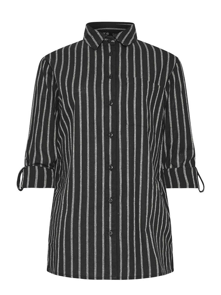 Negro - Camisa a rayas de manga larga 100 % de algodón de Long Tall Sally - Imagen 5 de 5 Negro - Camisa a rayas de manga larga 100 % de algodón de Long Tall Sally - Imagen 5 de 5