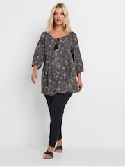 Yours Curve Black Paisley Boho Top - Image 3 of 5