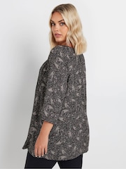 Yours Curve Black Paisley Boho Top - Image 4 of 5