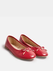 Long Tall Sally Red PU Ballet Shoes - Image 3 of 5