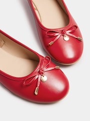 Long Tall Sally Red PU Ballet Shoes - Image 4 of 5