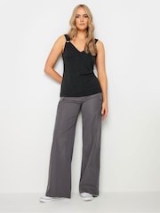 Long Tall Sally Black V-Neck Hardwear Ribbed Vests 2 Pack - Image 3 of 8