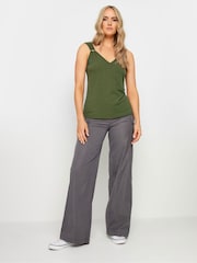 Long Tall Sally Black V-Neck Hardwear Ribbed Vests 2 Pack - Image 4 of 8