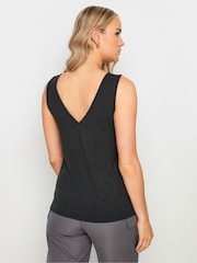 Long Tall Sally Black V-Neck Hardwear Ribbed Vests 2 Pack - Image 5 of 8