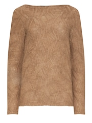 Long Tall Sally Natural Chrome Textured Slash Neck Top - Image 5 of 5