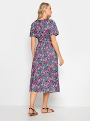 Long Tall Sally Black Bright Ditsy Flutter Sleeve Midi Dress - Image 3 of 5