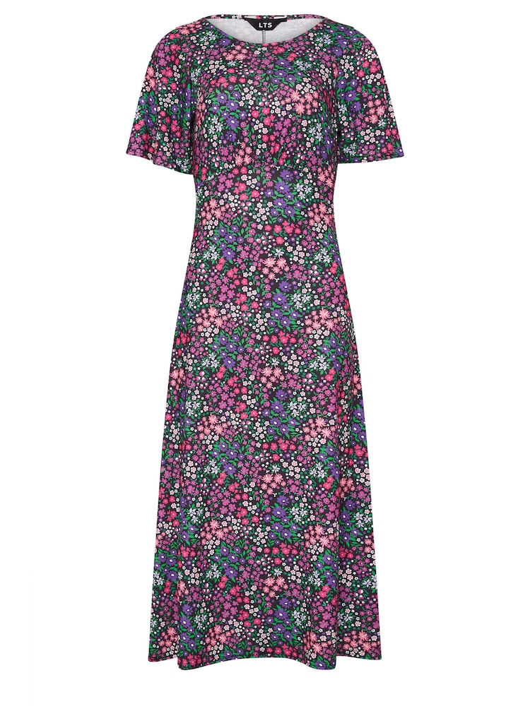 Long Tall Sally Black Bright Ditsy Flutter Sleeve Midi Dress - Image 5 of 5 Long Tall Sally Black Bright Ditsy Flutter Sleeve Midi Dress - Image 5 of 5