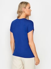 Long Tall Sally Blue Short Sleeve Wrap Top - Image 3 of 5