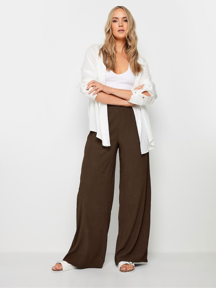 Long Tall Sally Brown Textured Trousers - Image 1 of 5