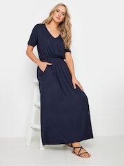 Long Tall Sally Blue 100% Cotton Maxi T-Shirt Dress - Image 1 of 5