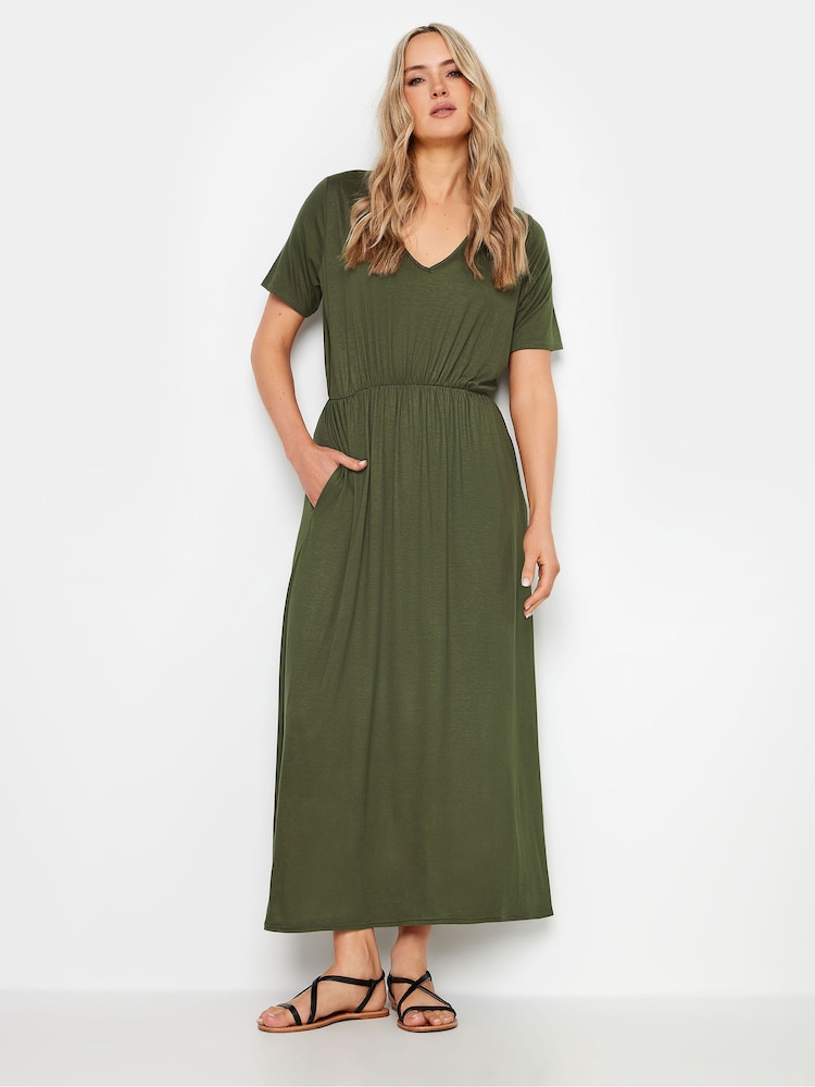 Long Tall Sally Green 100% Cotton Maxi T-Shirt Dress - Image 1 of 5