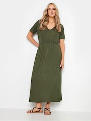 Long Tall Sally Green 100% Cotton Maxi T-Shirt Dress - Image 2 of 5