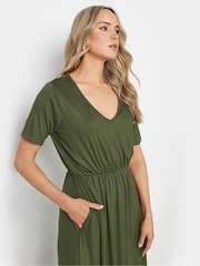 Long Tall Sally Green 100% Cotton Maxi T-Shirt Dress - Image 4 of 5