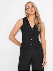 Long Tall Sally Black Textured Waistcoat - Image 1 of 5
