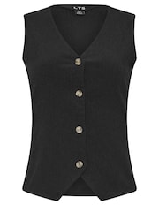 Long Tall Sally Black Textured Waistcoat - Image 5 of 5