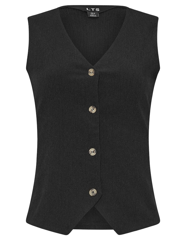 Long Tall Sally Black Textured Waistcoat - Image 5 of 5