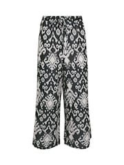 M&Co Black Tile Print Bubble Crepe Trousers - Image 5 of 5