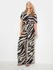 Long Tall Sally Natural Abstract Wrap Jumpsuit - Image 2 of 5