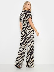 Long Tall Sally Natural Abstract Wrap Jumpsuit - Image 3 of 5
