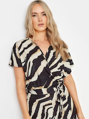 Long Tall Sally Natural Abstract Wrap Jumpsuit - Image 4 of 5