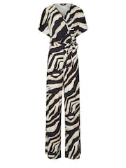 Long Tall Sally Natural Abstract Wrap Jumpsuit - Image 5 of 5