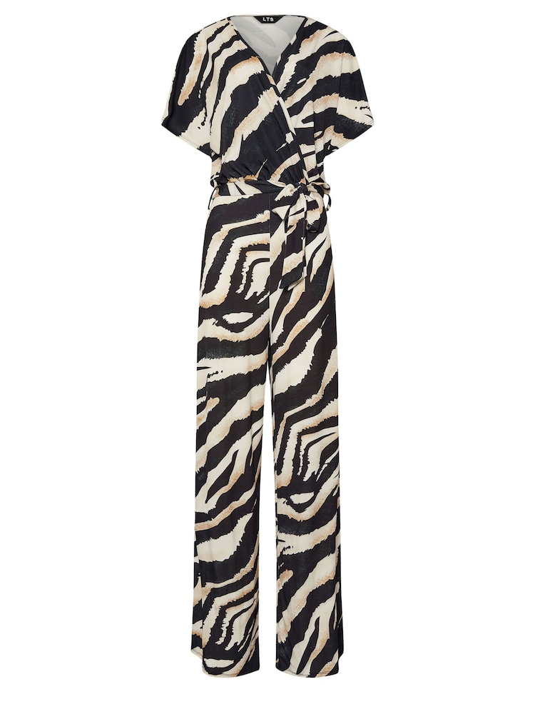 Long Tall Sally Natural Abstract Wrap Jumpsuit - Image 5 of 5