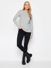 Long Tall Sally Grey 100% Cotton Long Sleeve Scoop Neck T-Shirts 3 Pack - Image 7 of 7