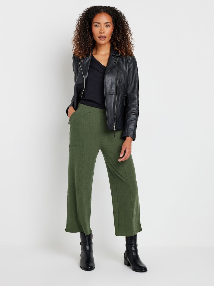 M&Co Khaki Green Seamed Front Pocket Culottes - Image 2 of 5