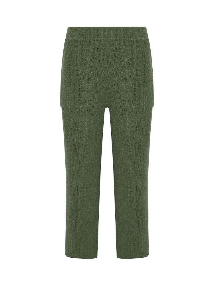 M&Co Khaki Green Seamed Front Pocket Culottes - Image 5 of 5