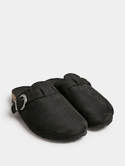 Long Tall Sally Black Faux Suede Footbed Clogs - Image 3 of 5