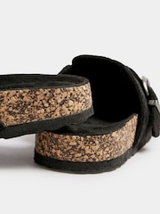 Long Tall Sally Black Faux Suede Footbed Clogs - Image 5 of 5