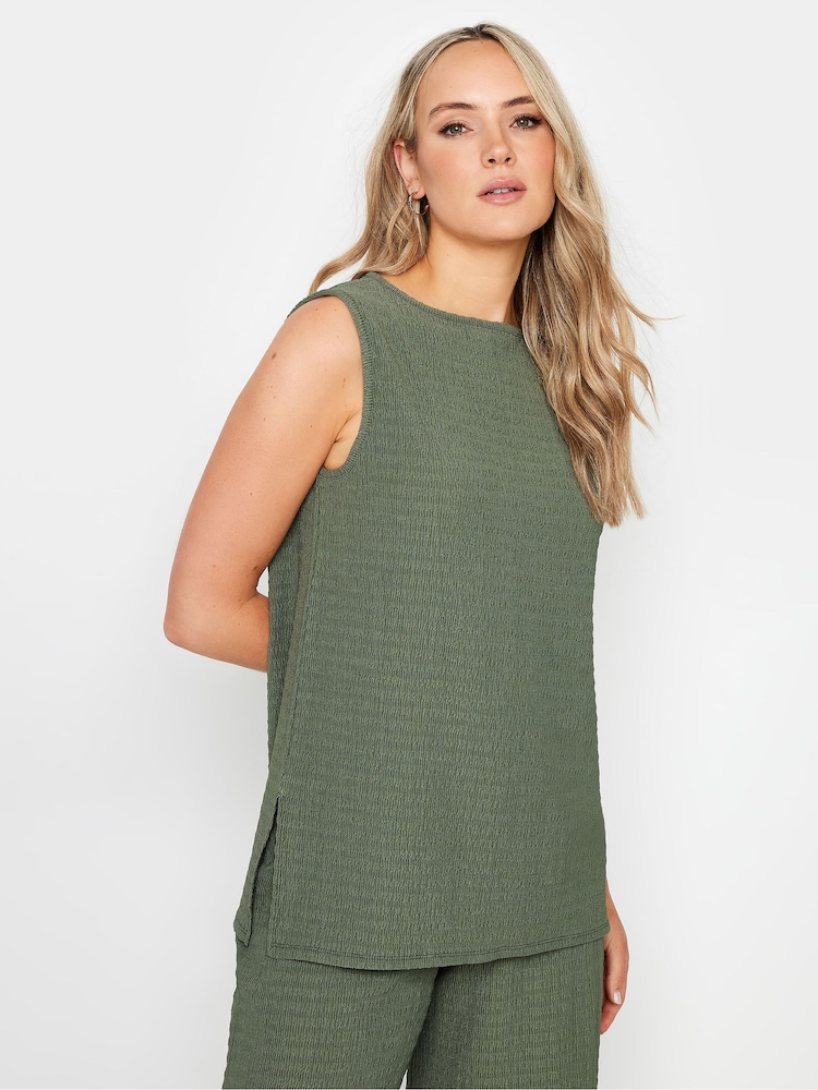 Long Tall Sally Green Sleeveless Belted Top - Image 1 of 5