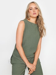 Long Tall Sally Green Sleeveless Belted Top - Image 4 of 5