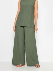 Long Tall Sally Green Wide Leg Textured Trousers - Image 3 of 5