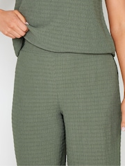 Long Tall Sally Green Wide Leg Textured Trousers - Image 4 of 5
