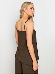 Long Tall Sally Brown Chocolate Strappy Asymmetric Top - Image 3 of 5