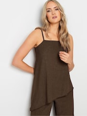Long Tall Sally Brown Chocolate Strappy Asymmetric Top - Image 4 of 5