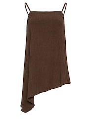 Long Tall Sally Brown Chocolate Strappy Asymmetric Top - Image 5 of 5
