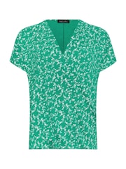 M&Co Green Floral Wrap Top - Image 5 of 5