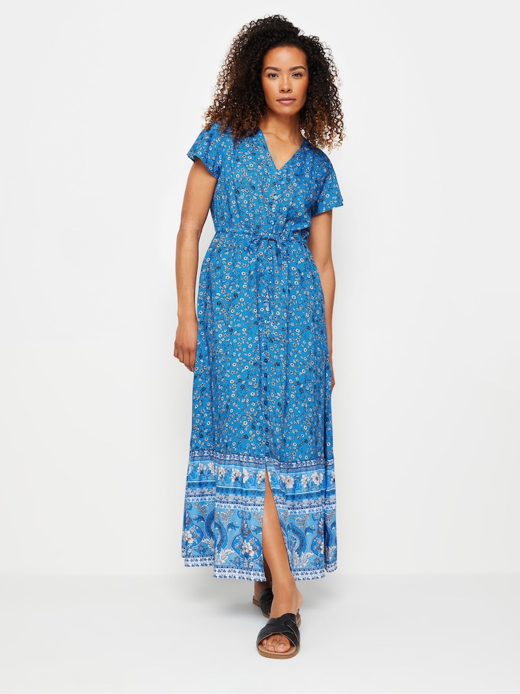 M&Co Flower Print Tiered Maxi Dress With Border Hem - Bild 1 von 5 M&Co Flower Print Tiered Maxi Dress With Border Hem - Bild 1 von 5