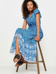 M&Co Flower Print Tiered Maxi Dress With Border Hem - Bild 2 von 5