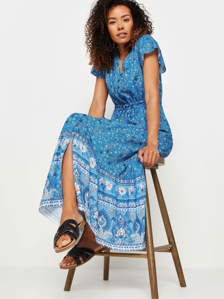 M&Co Flower Print Tiered Maxi Dress With Border Hem - Bild 2 von 5 M&Co Flower Print Tiered Maxi Dress With Border Hem - Bild 2 von 5