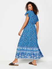 M&Co Flower Print Tiered Maxi Dress With Border Hem - Bild 3 von 5
