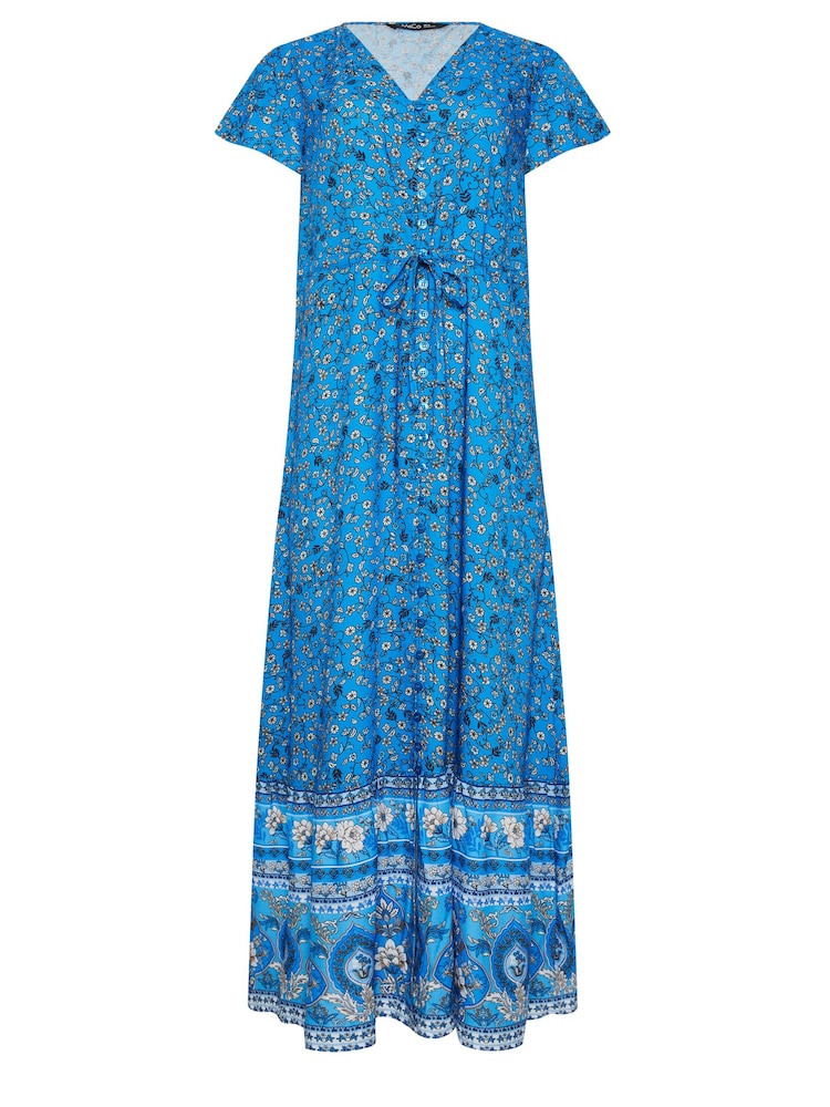M&Co Flower Print Tiered Maxi Dress With Border Hem - Bild 5 von 5 M&Co Flower Print Tiered Maxi Dress With Border Hem - Bild 5 von 5