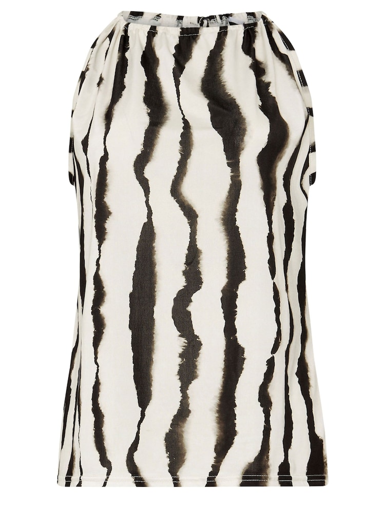 Long Tall Sally Natural Abstract Halter Neck Top - Image 5 of 5