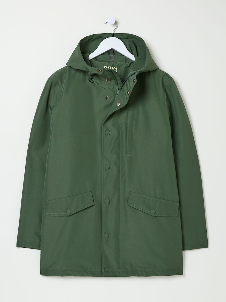 FatFace Westbay Dark Green Waterproof Raincoat - Image 7 of 7